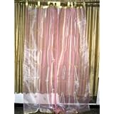 2 Baby Pink Embroidered Organza Sari Curtains Drapes Panel 92 Tabs SB by mogulinterior.com