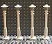 LEGO Street Light Set of 4 - White Post with Clear Bulb & White Cover