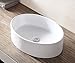 Mecor 20''x13.7'' Oval White Porcelain Bathroom Ceramic Vessel Sink Bowl Basin with Pop-up Drain