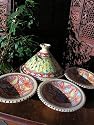 Medium patterned cooking tagine with 4 matching bowls