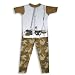 B.T. Kids - Boys 2-Piece Short Sleeved Cotton Pajama Set, White, Brown