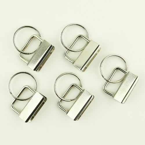 100 Sets - 1" (1 INCH) - Key Fob Hardware/Key Chain/Wristlet Sets with Split Rings/Key Rings
