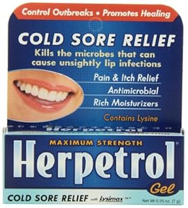 Herpetrol Cold Sore Relief Gel, Maximum Strength, 0.25 Ounce