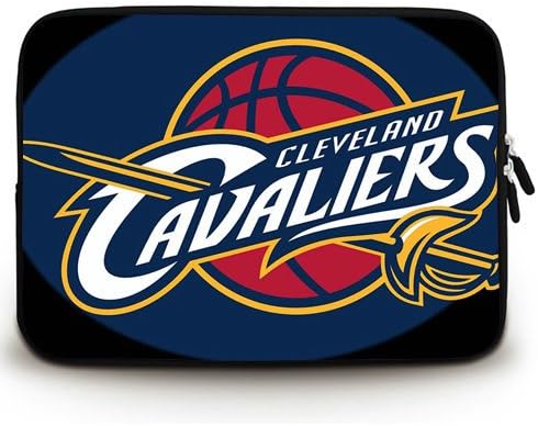 HUADO New Style Cleveland Cavaliers Laptop Sleeve Portable Laptop Carrying Bag Twin Sides Patterns Waterproof Canvas Fabric Case for 17 17.3 Inch Laptop