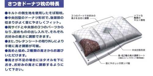 西川産業 医師がすすめる健康枕 さつきドーナツ枕 ベージュ 低め 58X35cm RCA5559231-BE