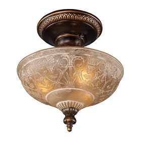 Landmark 08100-AGB Restoration 3-Light Semi-Flush Mount, Golden Bronze, 13-Inch H by 12-Inch W