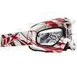 Fox Racing Main Shard Men's MX Motorcycle Goggles Eyewear w/ Free B&F Heart Sticker Bundle - Red/Clear