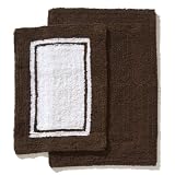 Ruia Home 2-Piece Borders Bath Rug Set, Coffee Bean