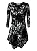 DJT Women's Side Split Tie Dye T-Shirt Casual Loose Tunic Tops Large Black