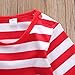 Baby Boys Girls Christmas Long Sleeve Red White Striped Snowman Romper