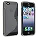 eForCity TPU Rubber Skin Case Cover Compatible with Apple? iPhone? 5 / 5S, Clear Smoke S Shape