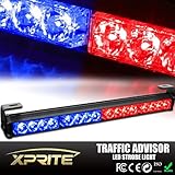 Xprite 18" Emergency Warning Traffic Advisor Vehicle Strobe Light Bar - Red & Blue