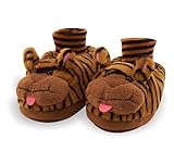 Animal Tiger Toddler Sock Top Bootie Brown with Black Stripes Slippers