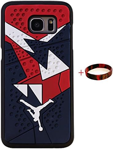 Huapusi Samsung Galaxy S7edge CASE,Shoes Showcase Jordan ,Michael Air Jordan For Samsung Galaxy S7edge Case Cover 3D Sneaker Sole Rubber,Rubber Feels Looks like the Sneaker Sole Thin For(Blue/Red)