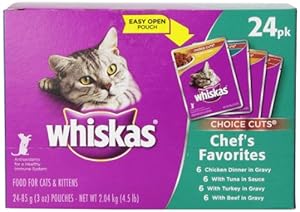 Whiskas Choice Cuts Chef's Favorites Variety, 24-Count, 4.5-Pound