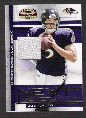 JOE FLACCO 2008 Donruss Gridiron Gear Next Generation JERSEY RC Rookie Card #226 of only 250 Made! Baltimore Ravens Football