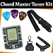Planet Waves Chordmaster Tuner Metronome with a Protec Guitar Strap and a Leather Pick Holder and a Lite Capo with 3 FREE Guitar Picks