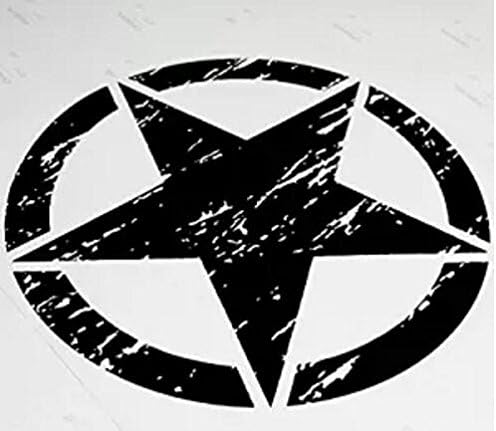 popular 20" Jeep Wrangler Freedom Edition Star Hood Decal Sticker (Matte Black)