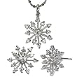 Sparkling Diamond Cubic Zirconia Snowflake Platinum Overlay Sterling Silver Pendant Necklace and Stud Earrings Set