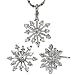 Sparkling Diamond Cubic Zirconia Snowflake Platinum Overlay Sterling Silver Pendant Necklace and Stud Earrings Set