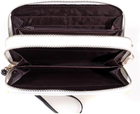 Dasein Double Zip-Around Canvas Wallet With Detachable Wristlet Strap - Black Stripe