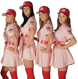 A League of Their Own Rockford Peaches AAGPBL Baseball Womens Costume Dress