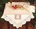 Kitchen & Housewares : 100% Luxury Cotton Embroidery with Handmade Crochet Table Topper 36x36"