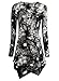 DJT Womens Tie Dyed Hankerchief Hemline Tunic Top Medium #17 Black Floral