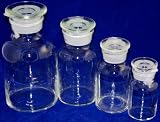 Glass Reagent Bottles: Apothecary Style: 4 Jar Set: 60-125-250-500ml