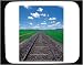 Decorated Mouse Pad with tree, parallel, cars, jun, iron, field, grass, rail, Korea, engine, clouds, train, railroad tracks, railway, rural, locomotive engine, transportation, sky, country, track, locomotive, stones, railroad