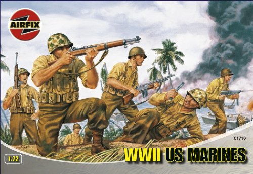 Airfix A01716 1:72 Scale WWII US Marines Figures Classic Kit Series 1