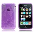AEVI24 Apple iPhone 3G / 3GS Designer Schutzh�lle Silikon TPU H�lle Etui Tasche Case Hard Cover Flower Blume Ephine Bl�te Lila (Transparent) TOP