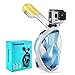 Octobermoon Original Second Gerneration 180°view Panoramic full face Snorkel Mask,with anti-fog anti-leak snorkeling Design,See More water world Larger Viewing Area (blue 1, Large/Extra Large)