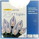 Celebrations Lighting Indoor/Outdoor 25 C7 String Light Set, Clear Bulbs