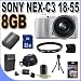 Sony Alpha NEX-C3 16 MP Compact Interchangeable Lens Digital Camera Kit with 18-55mm Zoom Lens (Silver) + 8GB SDHC Memory + Extended Life Battery + AC/DC Rapid Charger + UV Filter + Shock Proof Case w/Strap + LCD Screen Protectors + Mini Tripod + Accessory Saver Kit!
