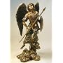 ARCHANGEL SAINT RAPHAEL SCULPTURE Real Bronze Powder Cast Statue