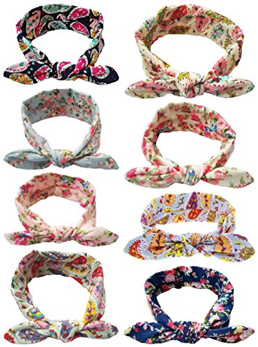 Qandsweet Baby Headbands for Babies, Toddlers and Children (8pack)