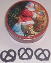 Scott's Cakes 1 lb. Dark Chocolate Covered Pretzel in a Santa Tin