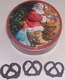 Scott's Cakes 1 lb. Dark Chocolate Covered Pretzel in a Santa Tin