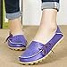 Lucksender Womens Hollow Out Carving Casual Leather Driving Flat Loafers Shoes 9B(M)US Purple