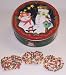 Gourmet Food : Scott's Cakes 1 lb. White Chocolate Covered Pretzel with Chocolate Chips & Jimmies in a Season Greetings Tin