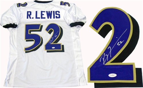 Ray Lewis Autographed/Hand Signed Baltimore Ravens Jersey (James Spence)