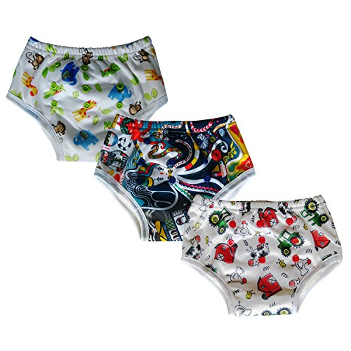 3-pack Potty Training Underwear Pants for Toddler / Bamboo Inner (Farm)