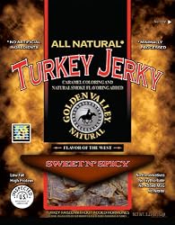 Golden Valley Natural Turkey Jerky, Sweet N' Spicy, 3.5-Ounces Pouches (Pack of 8)