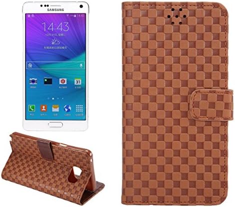 Samsung Galaxy Note5 Small Squares Pattern Leather Case Pattern Magnetic Flip Leather with TPU Wallet Card Slot Stand Cover Case for Samsung Galaxy Note5 (Brown)