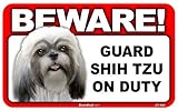BEWARE！SHIH TZU ラミネートサイン：シーズー 注意 警戒中 Made in U.S.A [並行輸入品]
