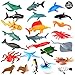 Sea Ocean Animals Plastic Pool Toys Set (24 Pack) for Party Favor Supplies - Display Model Play Set Realistic Deep Sea Animal Figures Birthday Gifts with Turtle Octopus Shark for Children Education