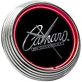 Camaro Classic Script Logo Neon Clock by On The Edge