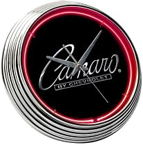 Camaro Classic Script Logo Neon Clock