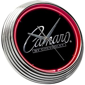 Camaro-Classic-Script-Logo-Neon-Clock